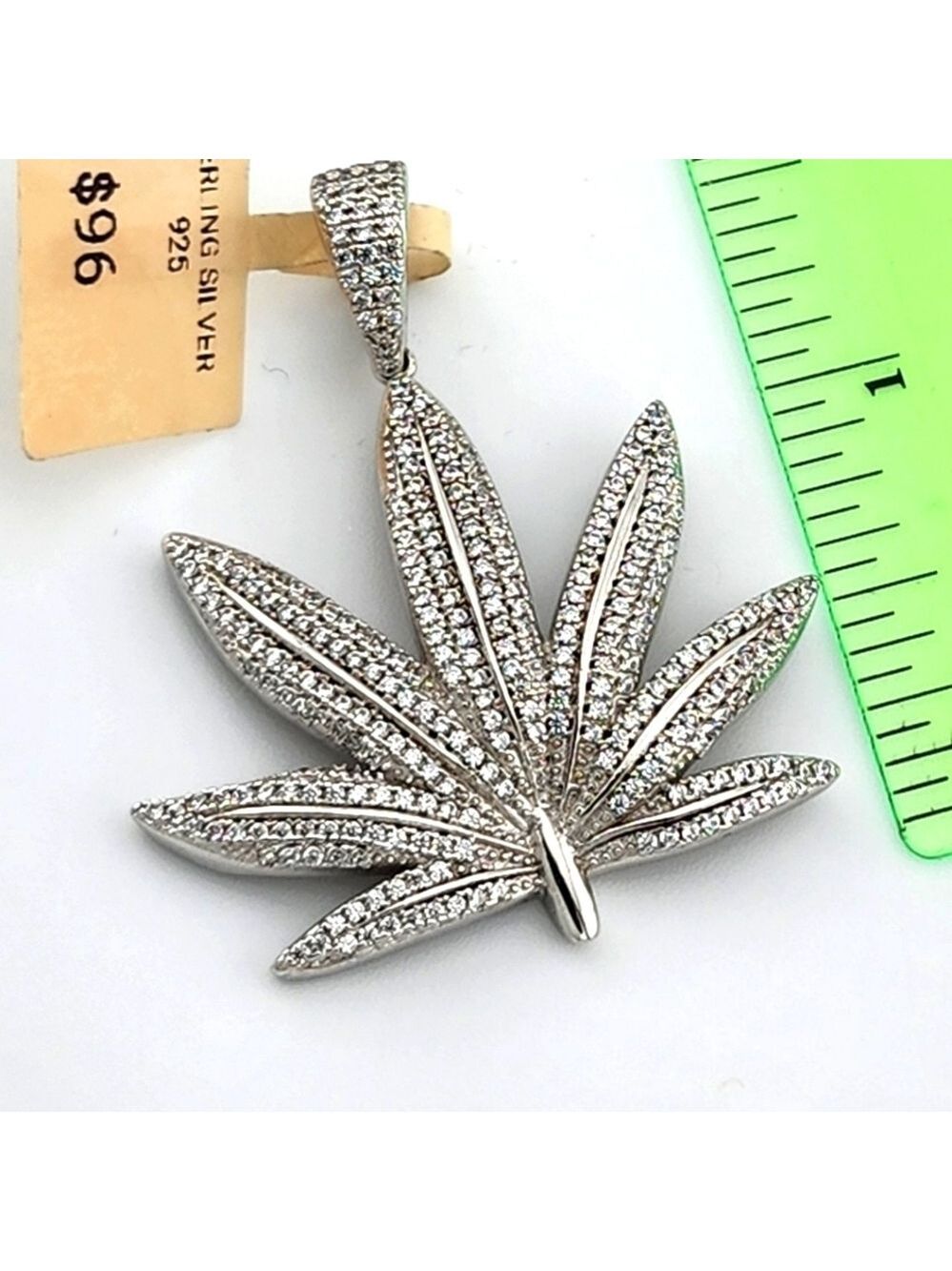 Nature-Inspired 925 Silver Leaf Necklace with CZ Accents